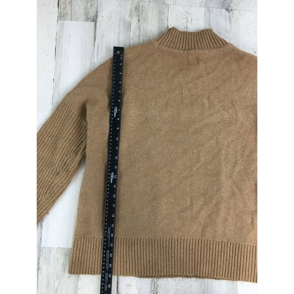 Gap Pullover Sweater Cable Knit Mockneck Wool Blend Neutral Oversized Fit Sz S - Picture 15 of 16